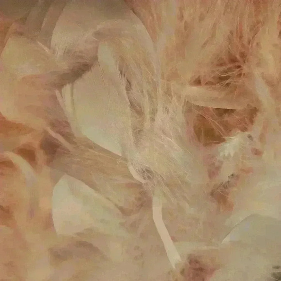 Pink Blush Feather Vest Poofy Plush Fluffy Cocktail Outerwear Cream Fashion Fall - Picture 4 of 7